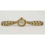 LADIES WRISTWATCH, 9ct gold JRNEX, 17 jewel movement, faceted face surround, 14.4g gross weight.