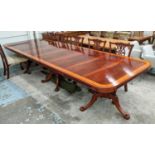 HARRODS PURCHASED WADE DINING TABLE, 379cm L extended x 76cm H x 121.5cm D in a mahogany finish on