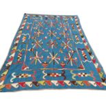 FINE SUZANI KILIM CARPET, 210cm x 158cm.