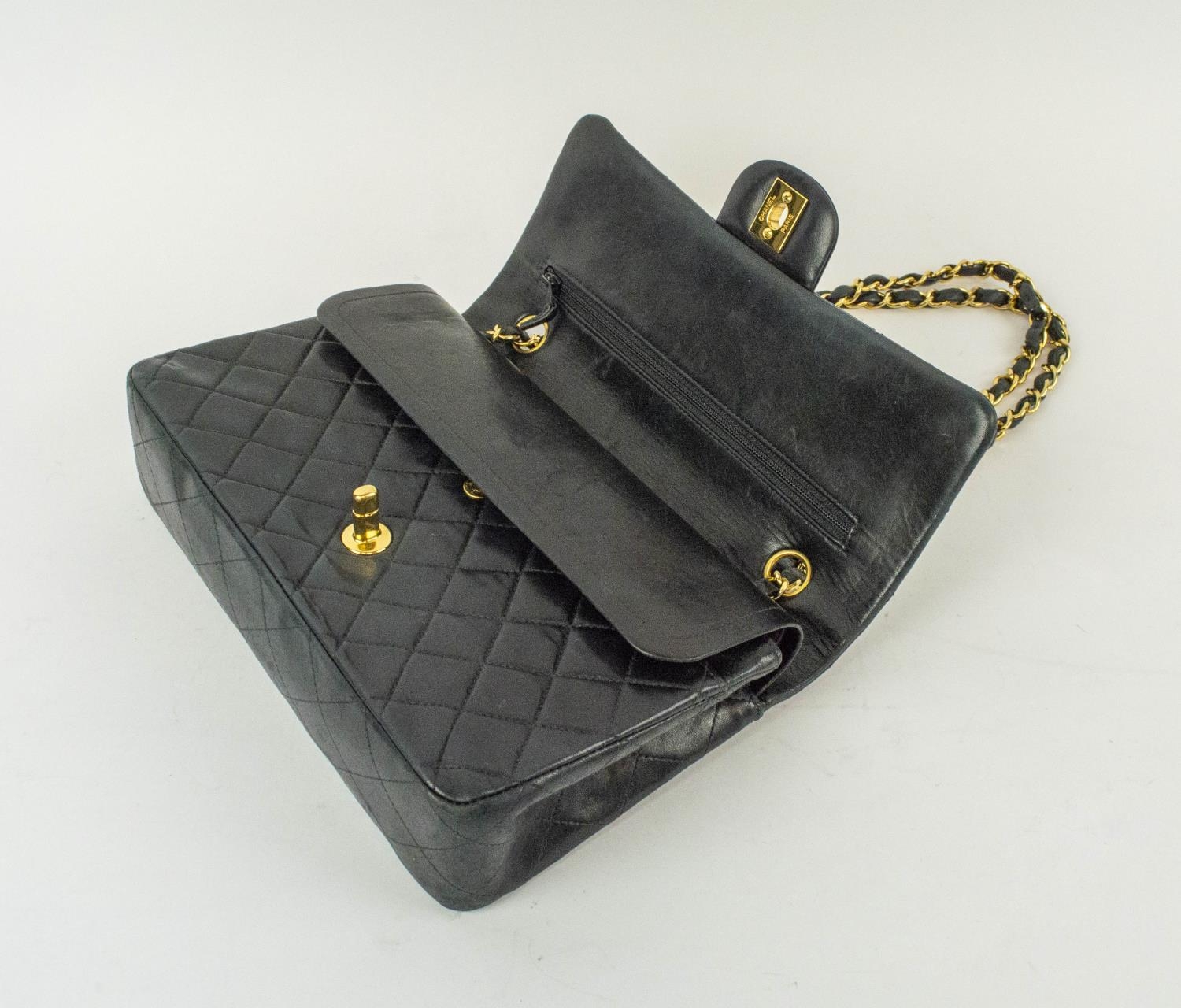 CHANEL FLAP BAG, with front double flap closure, quilted effect and gold hardware, chain and leather - Image 8 of 13