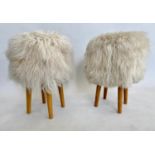STOOLS, two, contemporary upholstered, 63cm H. (2)