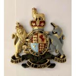 ARMORIAL WALL PLAQUE, 75cm H x 70cm W x 6cm D.