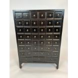 APOTHECARY CHEST, Chinese black lacquered, with an arrangement of 45 drawers, 120cm H x 85.5cm x