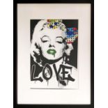 DEATH NYC 'Marilyn Monroe Green', print signed and numbered 33/100, blind stamped and COA 45cm x