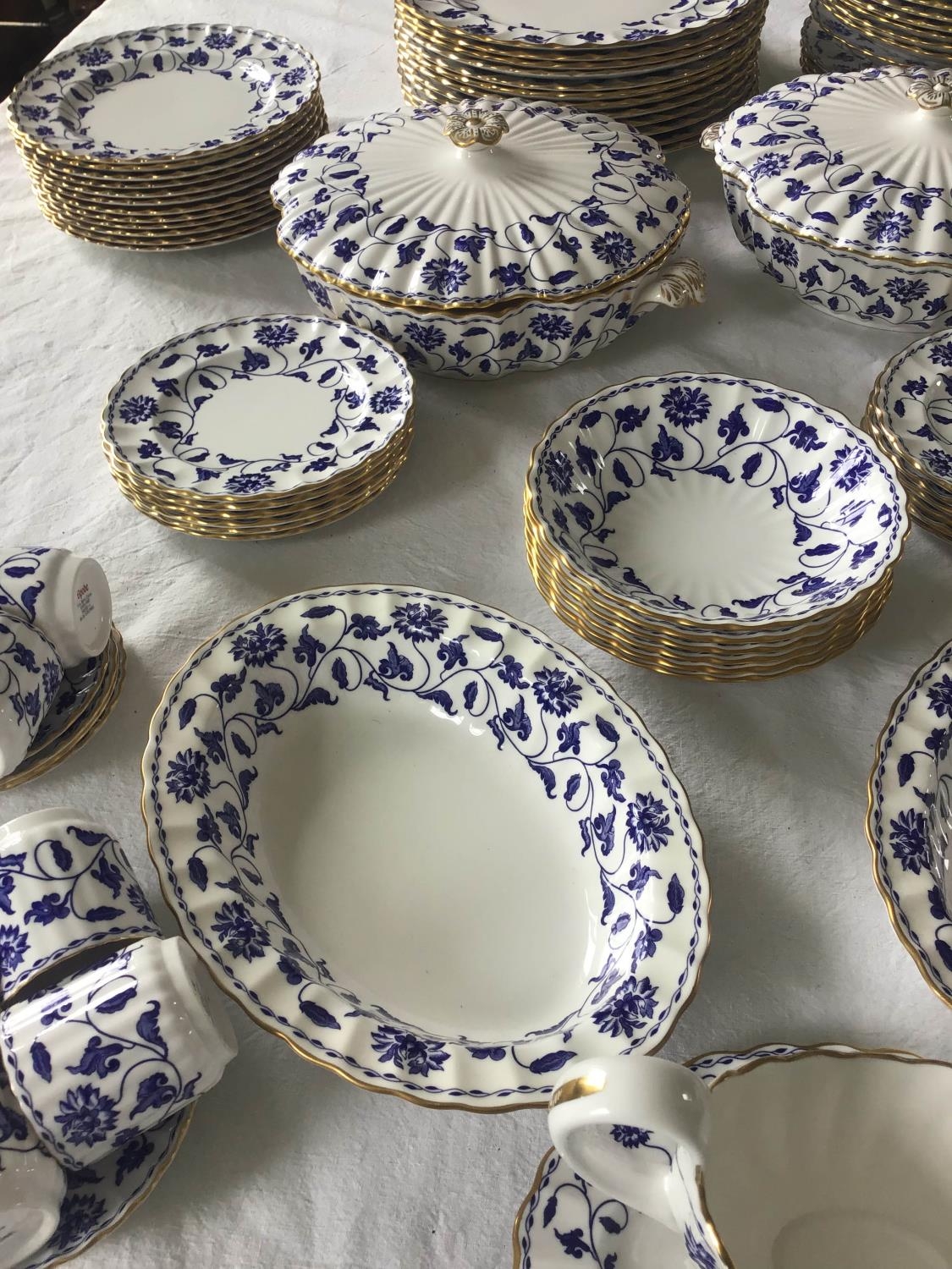 DINNER SERVICE, English fine bone china Spode 'Blue Colonel', twelve place, six piece settings, - Image 2 of 8