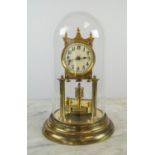 GUSTAV BECKER CLOCK IN GLASS DOME, early 20th century, numbered 120754, 30cm H.