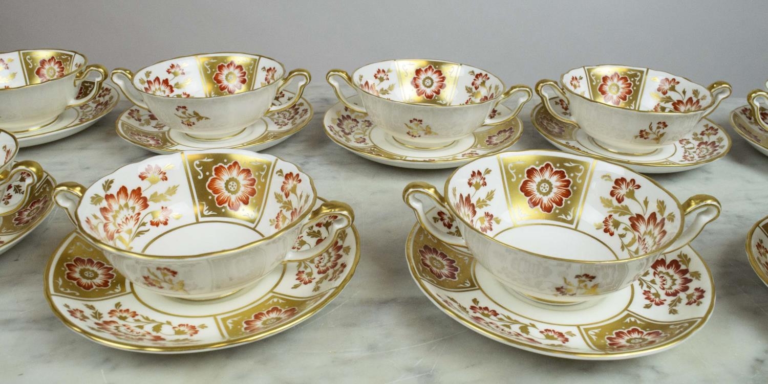 ROYAL CROWN DERBY SOUP BOWLS AND DISHES, 'Red Derby Panel', a set of eleven. (11) - Image 3 of 5