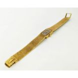 LONGINES 18CT GOLD LADIES WRISTWATCH, circa 1960s, rusticated strap, serial number 808529, Swiss