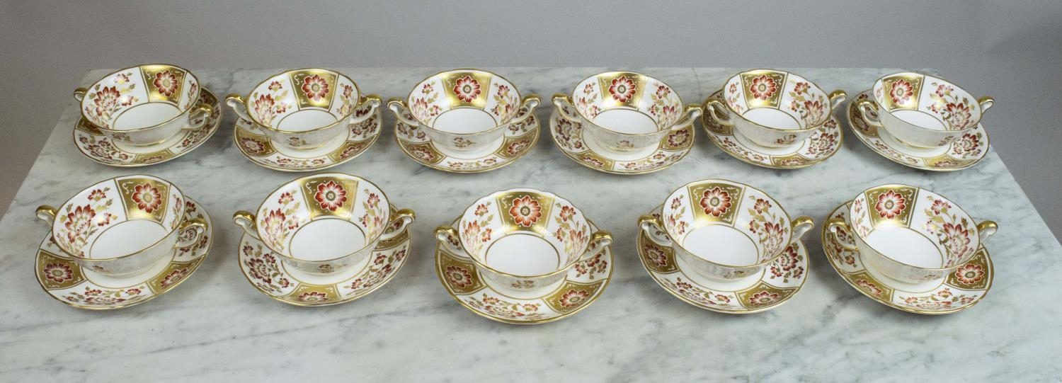 ROYAL CROWN DERBY SOUP BOWLS AND DISHES, 'Red Derby Panel', a set of eleven. (11) - Image 2 of 5