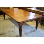 DINING TABLE, late Victorian walnut with two extra leaves and winder, 73cm H x 120cm W x 148 L,