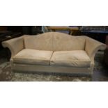 SOFA, tasseled cream upholstery, 85cm H x 248cm W x 95cm D. (To be sold on behalf of Biodynamic