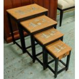 CHINESE STYLE NESTING QUARTETTO TABLES, a graduated set of four, the largest 50cm W x 63cm H x