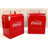 ICE BUCKETS, a pair, 55cm x 40cm, polychrome design, each stamped 'Coca Cola'. (2)
