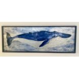 CONTEMPORARY SCHOOL, 44cm x120cm, Study of a whale, framed.
