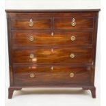 SCOTTISH HALL CHEST, early 19th century flame mahogany of adapted shallow proportions with inlaid