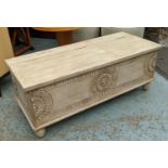 TRUNK, 130cm x 55cm x 51cm, carved Balinese style, painted finish.