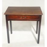 SIDE TABLE, 72cm W x 43cm D x 72cm H, George III mahogany, with single frieze drawer, original