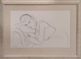 HENRI MATISSE (1869-1954), 'Reclining Woman', lithographic print, 70cm x 95cm, with printed