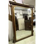 CHARLES NOSOTTI OVERMANTLE MIRROR, Victorian walnut and parcel gilt, circa 1870, stamped C.