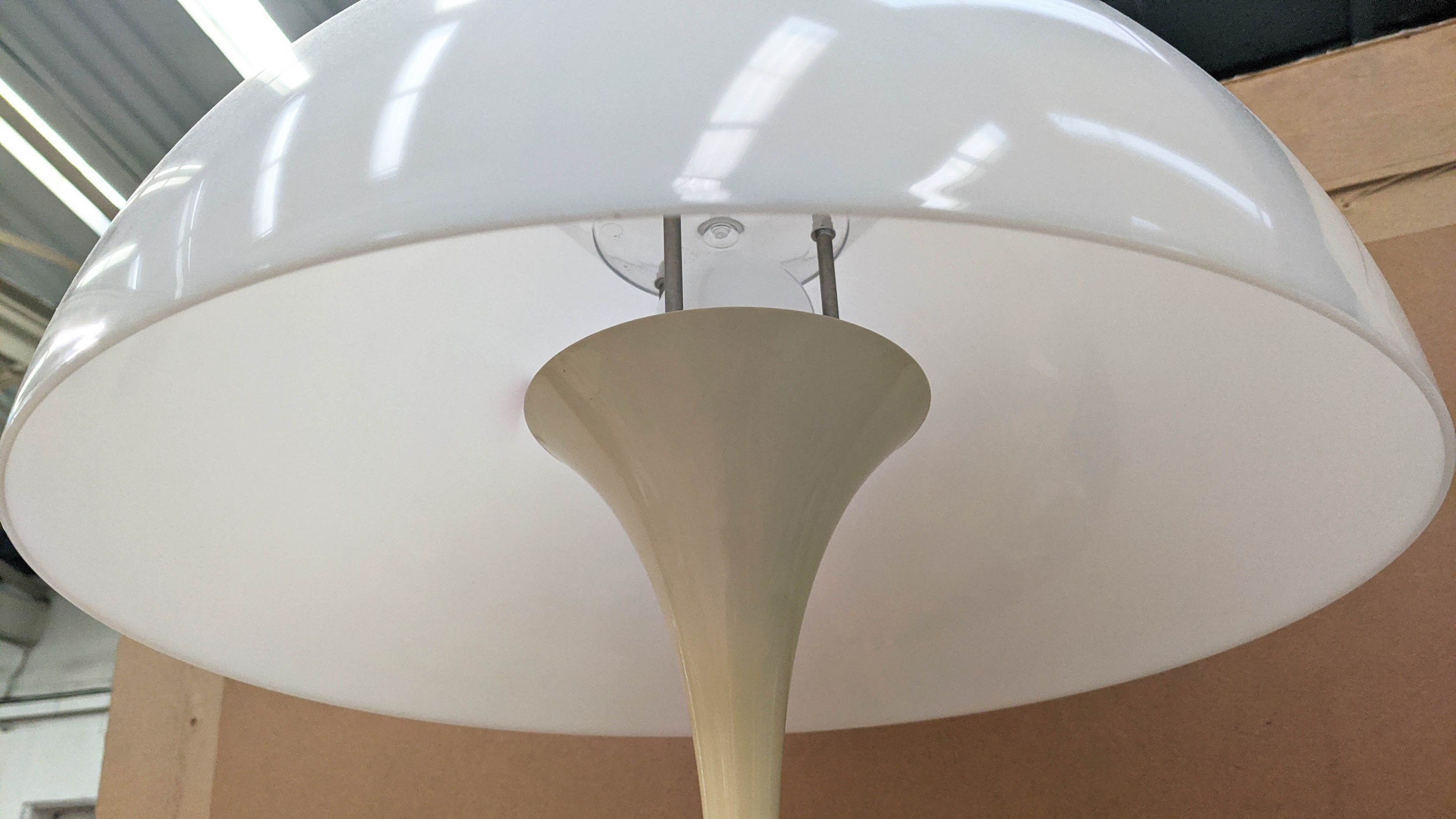 TABLE LAMP, 58cm H, designed by Vernon Panton bears label Louis Poulson, Denmark, with mushroom - Image 5 of 6