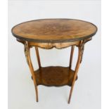 LAMP TABLE, late 19th/early 20th century French rosewood, walnut, marquetry and gilt metal mounted