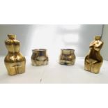 VESSELS, a set of four, largest 30cm x 20cm, in the female form. (4)