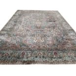 FINE PURE SILK TEHRAN DESIGN CARPET, 340cm x 245cm.