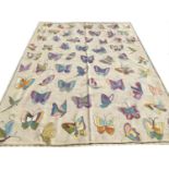 FINE SUZANI BUTTERFLY KILIM, 237cm x 179cm.