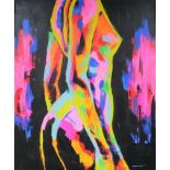 OIL ON CANVAS, 120cm x 100cm, abstract female figure, contemporary school.