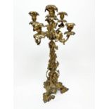 CANDELABRUM, 72cm x 32cm, gilt metal with seven branches, decorated with grapevines, foliage and