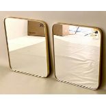 WALL MIRRORS, a pair, 60cm x 51cm, 1960s French style, gilt frames. (2)