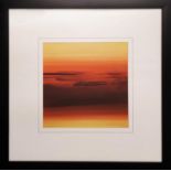 ANTONY WILLIAMS, (Contemporary British), triptych, 'Sunsets', glazed acrylic, each 55cm x 55cm, each