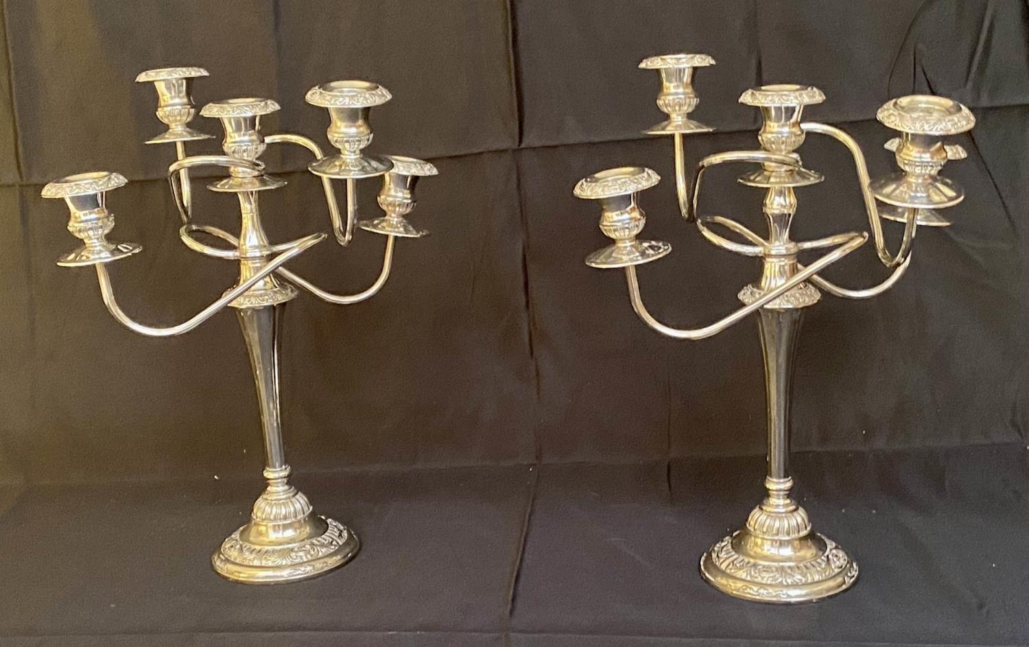 CANDELABRA, a pair, five branch. (2)