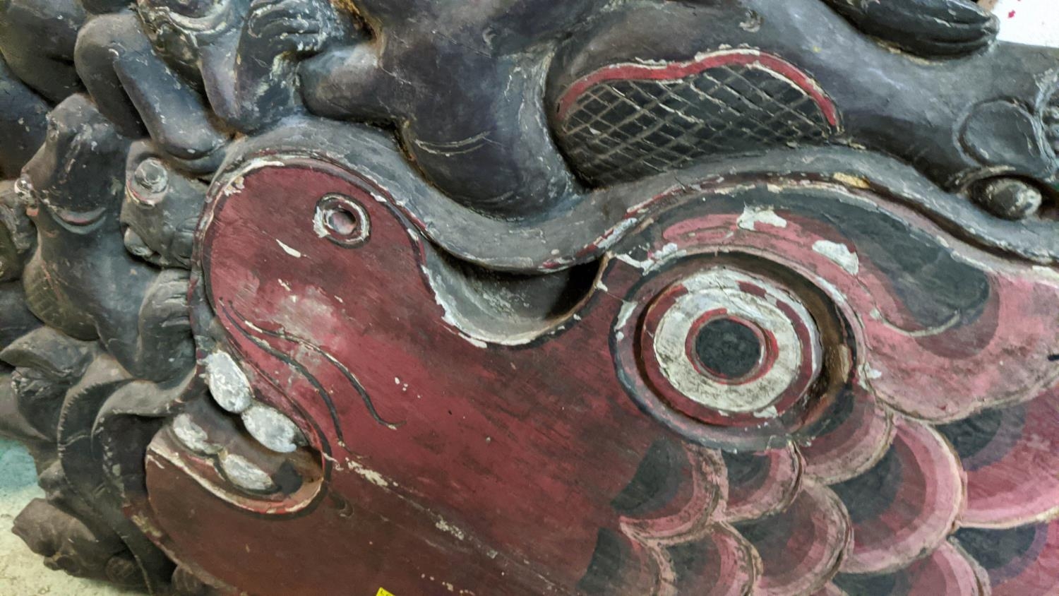 CARVING OF A FISH, 195cm H x 63cm, Thai, polychrome design, of substantial proportions. - Image 2 of 6