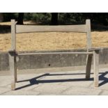 GARDEN BENCH, 112cm W, 1960's weathered teak, of simple bar form.