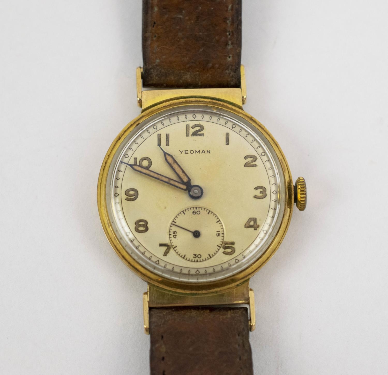 A SEKONDA YELLOW METAL WRISTWATCH, a 9ct gold Yeoman wristwatch with leather strap, a yellow metal - Image 5 of 14