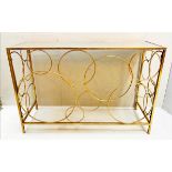 BUBBLE CONSOLE TABLE, 80cm x 120cm x 40cm, gilt metal, mirrored inset top.