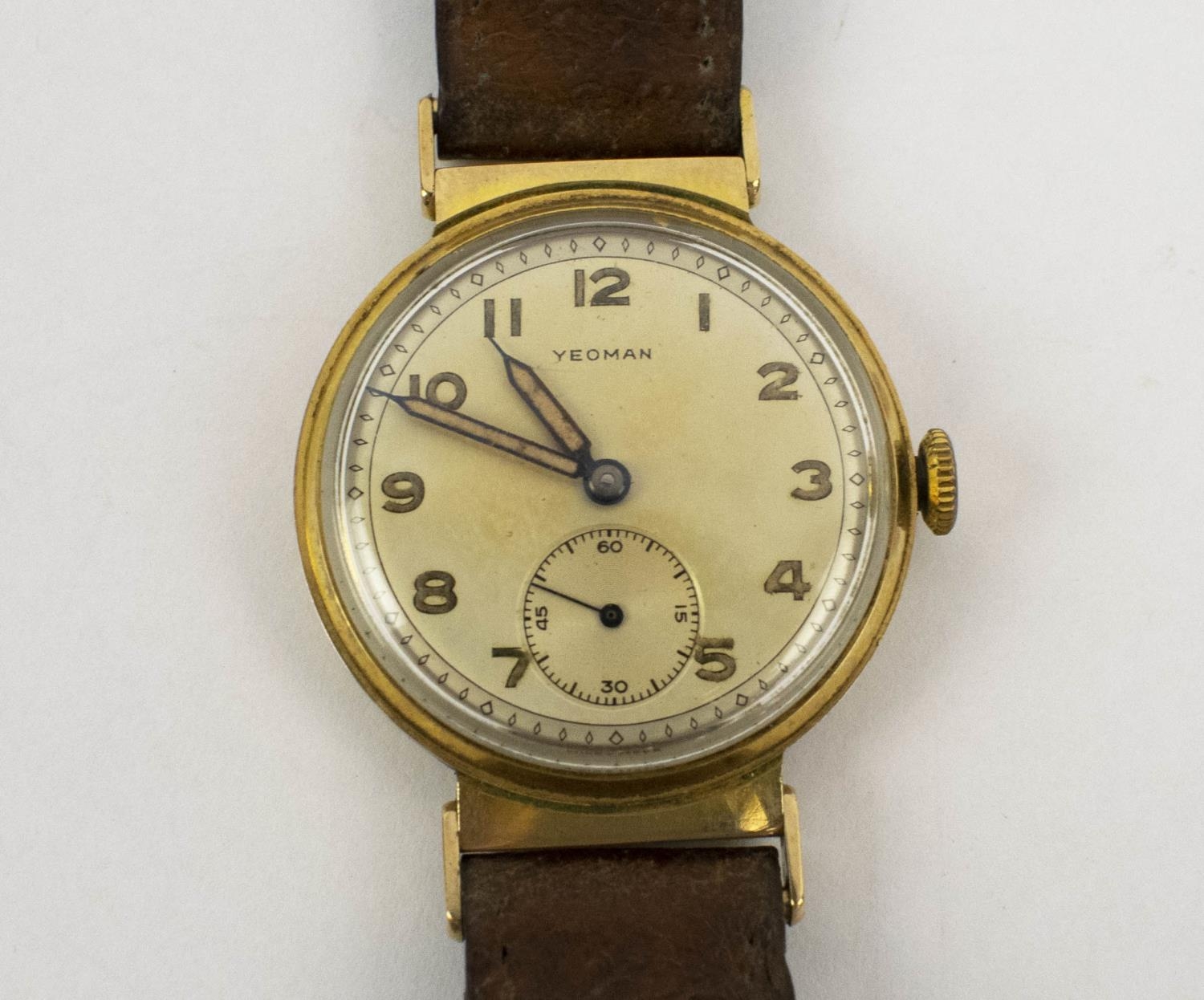 A SEKONDA YELLOW METAL WRISTWATCH, a 9ct gold Yeoman wristwatch with leather strap, a yellow metal - Image 2 of 14