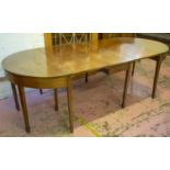 DINING TABLE, 72cm H x 106cm D x 104cm L, 238cm extended, 19th century George III style mahogany and