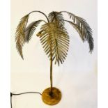 TABLE LAMP, 80cm x 48cm, in the form of a palm tree, in gilt finish.