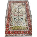 FINE SILK TURKISH HEREKE RUG, 156cm x 104cm.