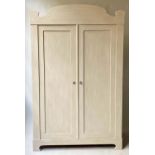 ARMOIRE, 200cm H x 125cm W x 62cm D 19th century French traditionally grey painted with two panelled