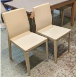 CATALAN ITALIA DINING CHAIRS, a set of six, 43cm W, cream leather. (6)