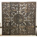 INDIAN FRETWORK PANELS, comprising of two sets of four foliate decorated, each panel 45cm W x