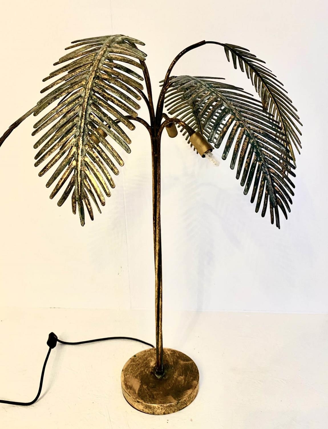 TABLE LAMP, 80cm x 48cm, in the form of a palm tree, in gilt finish. - Image 5 of 5