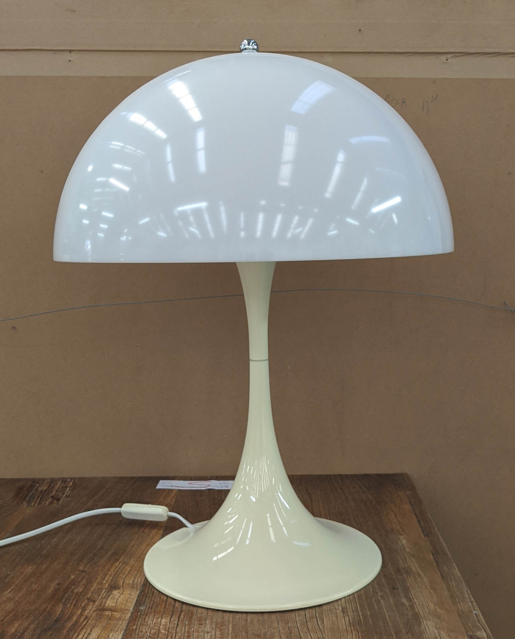 TABLE LAMP, 58cm H, designed by Vernon Panton bears label Louis Poulson, Denmark, with mushroom