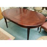 DINING TABLE, 181cm L x 111cm D, unextended with an extra leaf, Continental style.