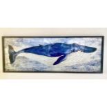 STUDY OF A BLUE WHALE, contemporary print, 43cm x 120cm.