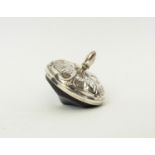 SPINNING TOP, 7cm H, Gorham Manufacturing Company 'Executive Design Maker', sterling silver and