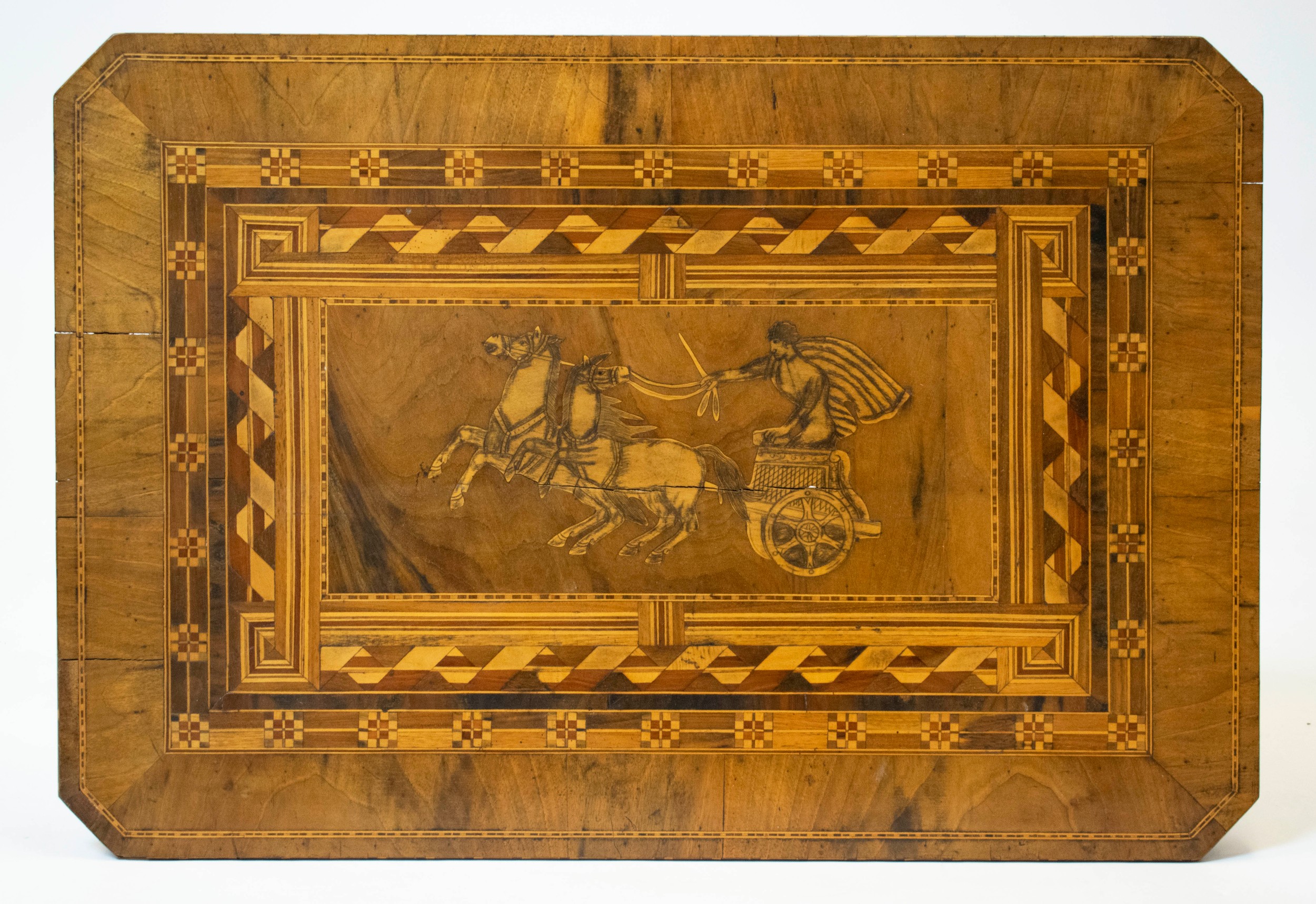 CENTRE TABLE, 76cm H x 80cm x 55cm D, 19th century Italian walnut, marquetry and parquetry. - Image 2 of 5